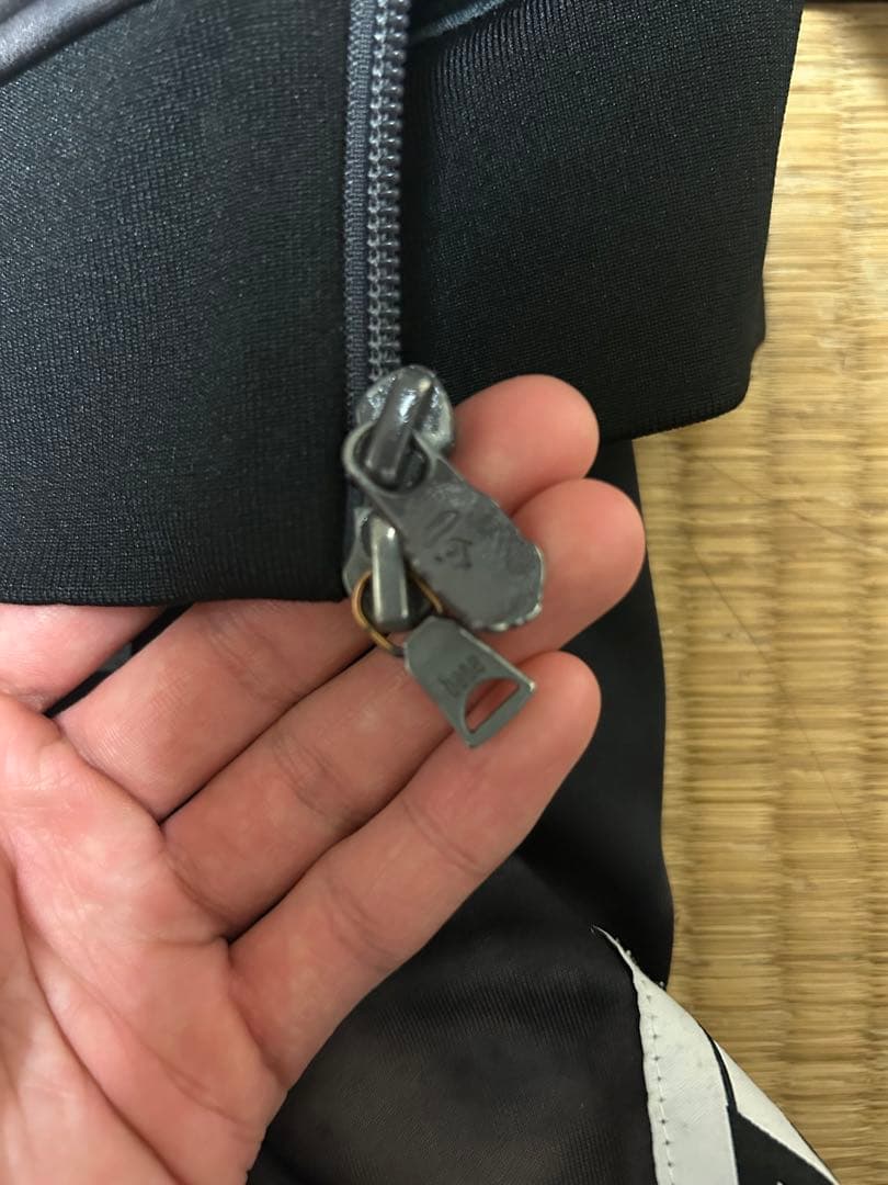 r*9様 BATHING APE トラックジャケット黒 スモーク柄ラインジャージ