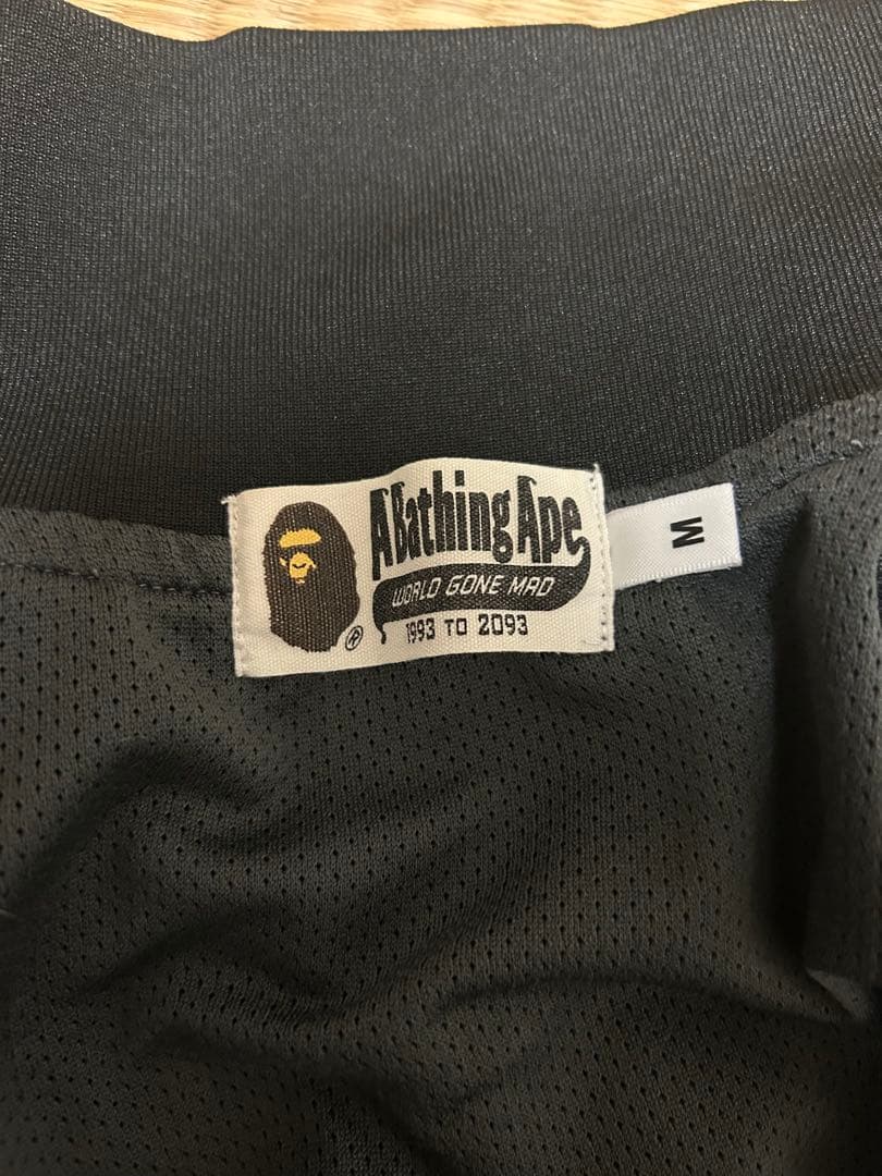 r*9様 BATHING APE トラックジャケット黒 スモーク柄ラインジャージ