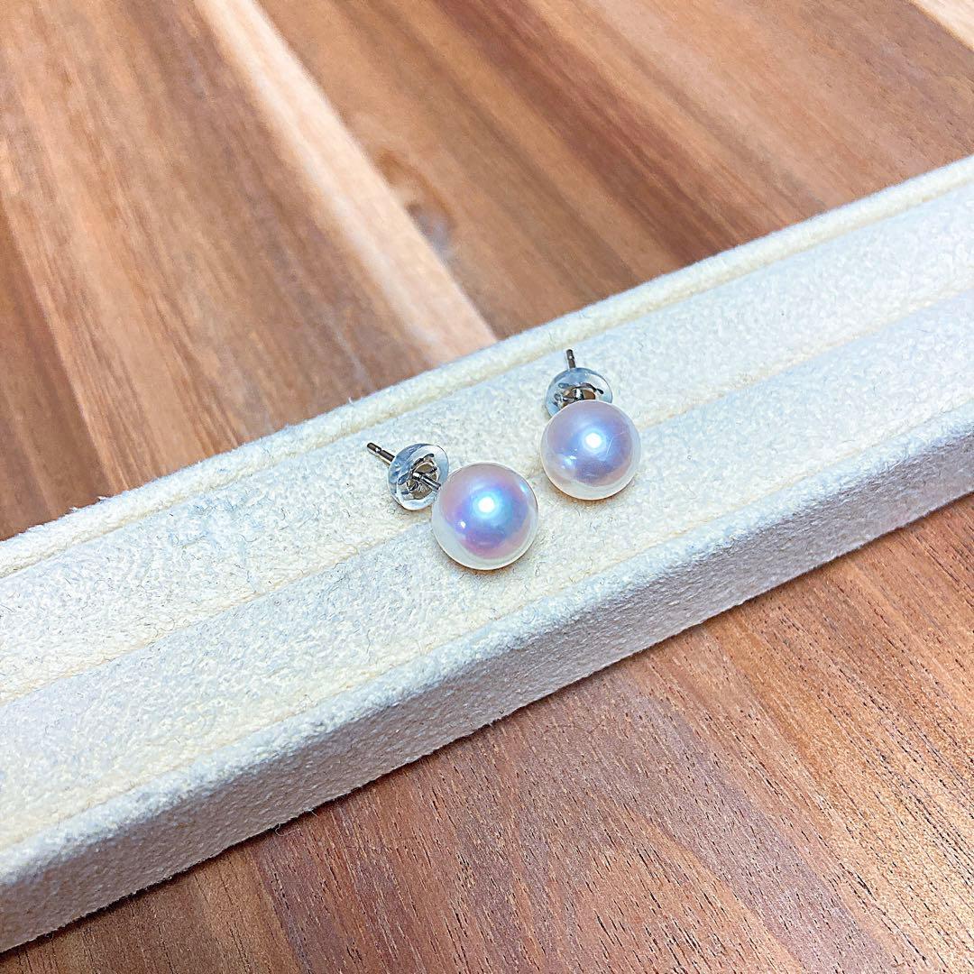 【新品・百貨店商品／総本店】2020天女級プラチナPTアコヤ真珠ピアス最強珠です