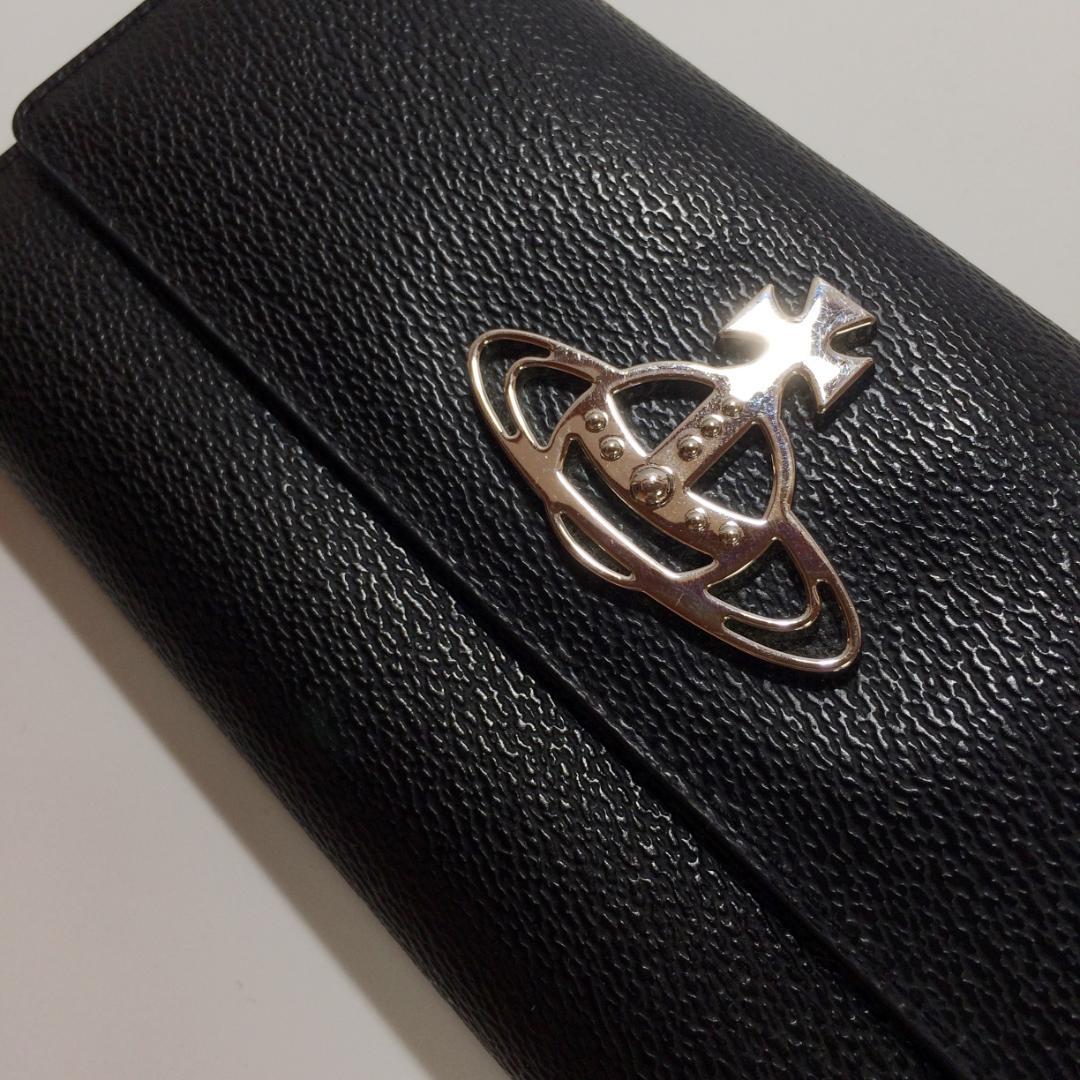 Vivienne Westwood 長財布 オーブロゴ ブラック レザー 箱付