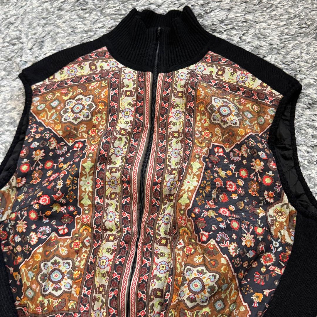 ETRO エトロ シルク ハイネック キルティング ニットベスト イタリア製