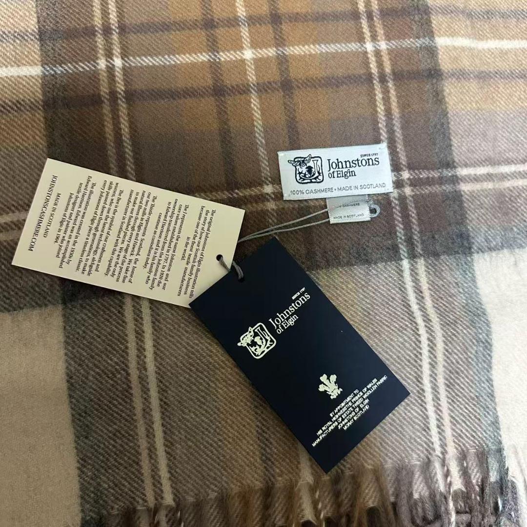 ジョンストンズ カシミア 大判ストール マフラー ナチュラルスチュワー