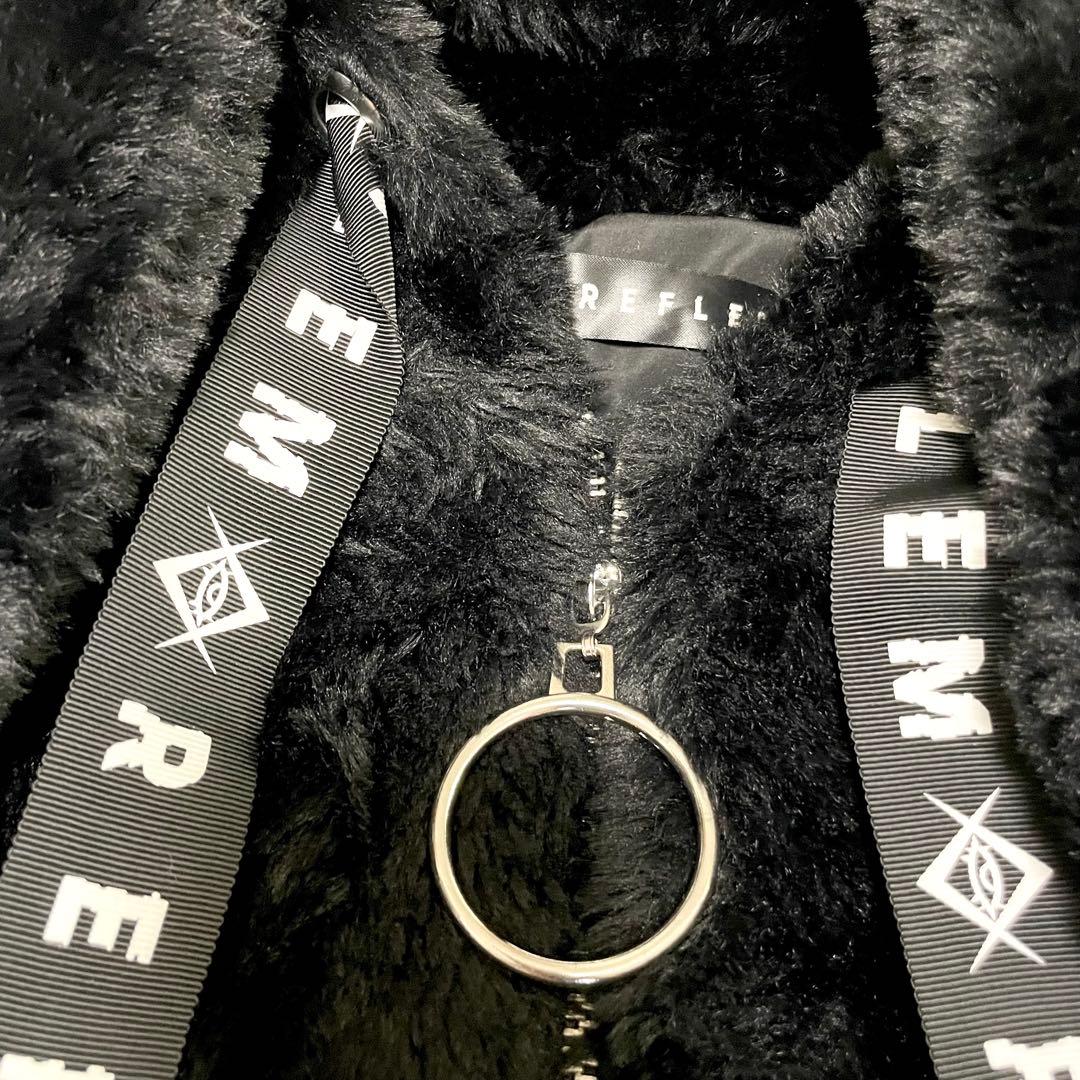 【美品】REFLEM レフレム うさ耳 ファー パーカー コート 黒 うさぎ