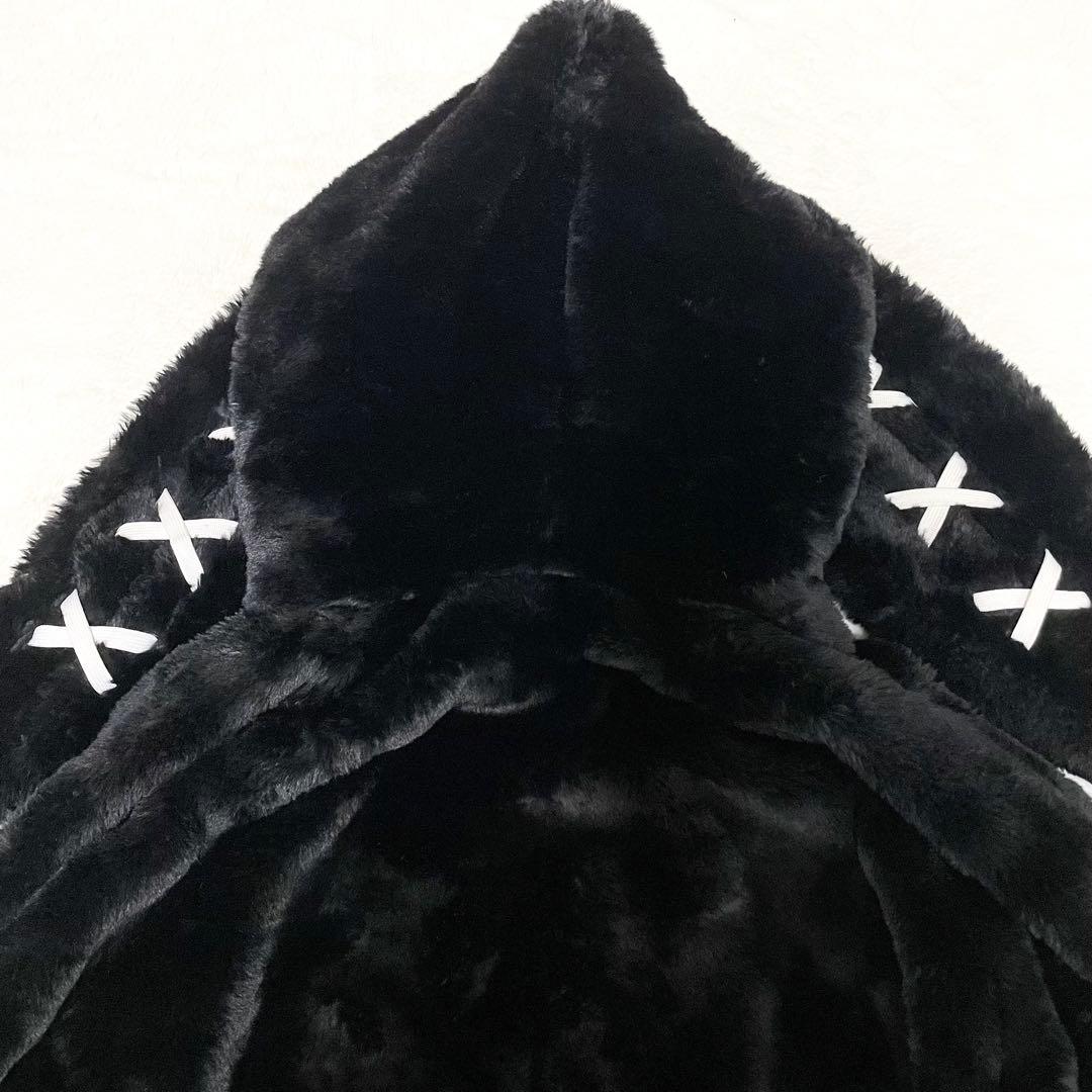 【美品】REFLEM レフレム うさ耳 ファー パーカー コート 黒 うさぎ