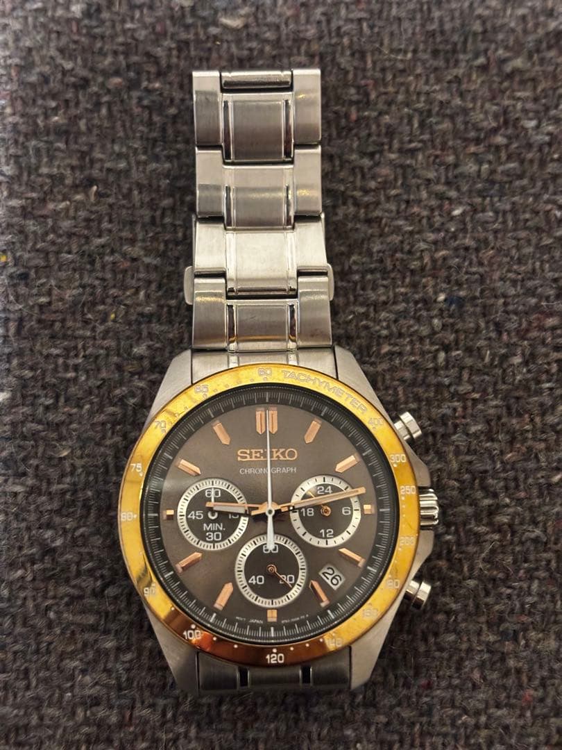 SEIKO セイコー クロノグラフ 腕時計 茶金モデル