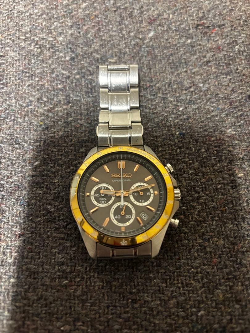 SEIKO セイコー クロノグラフ 腕時計 茶金モデル