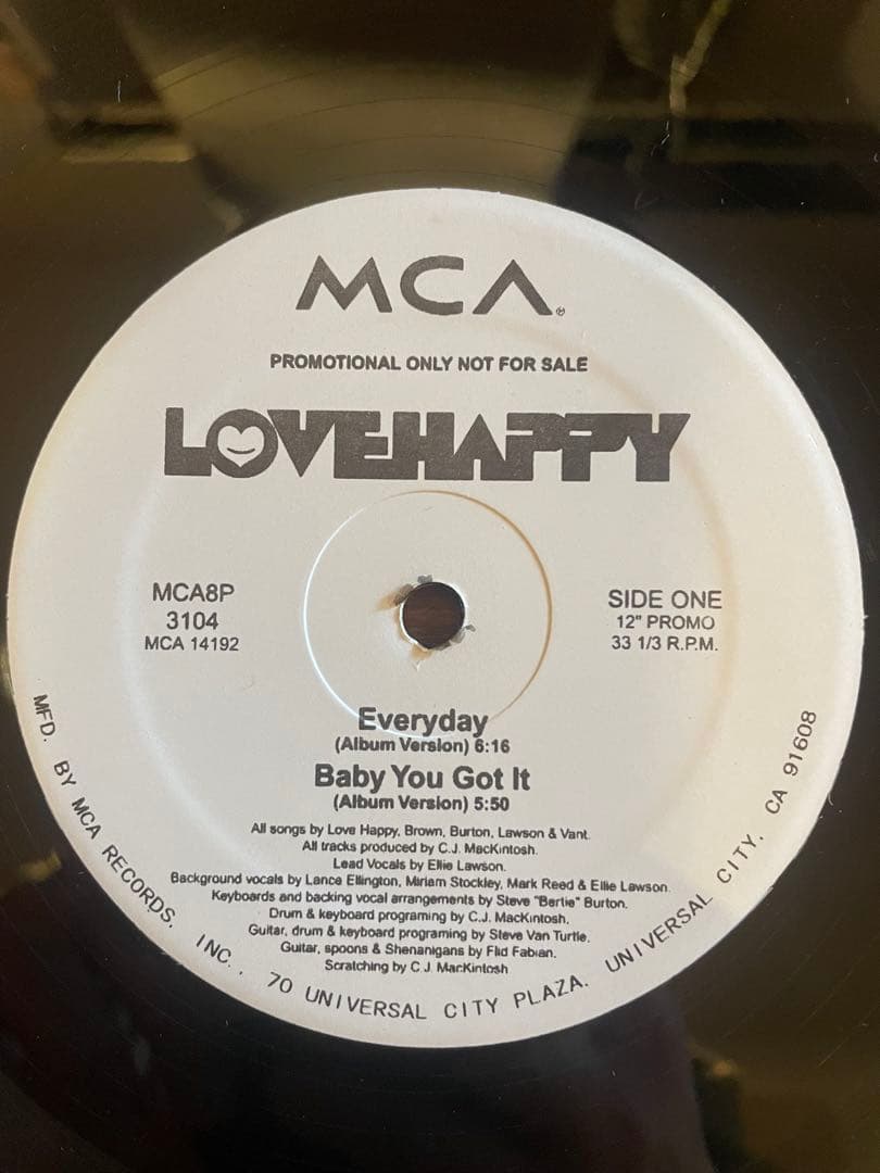 オリジナルプロモ盤LOVE HAPPY EP CJ MACKINTOSH