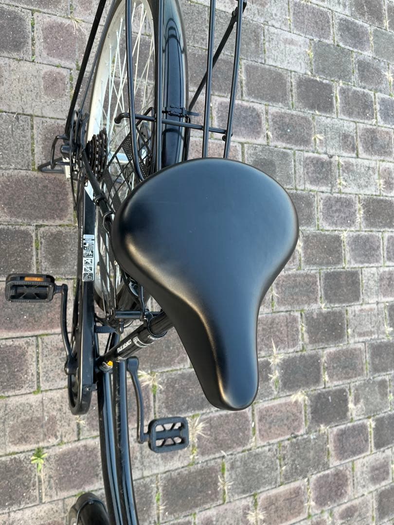 【RiRi】ママチャリ ブラック 26インチ 6段変速 オートライト