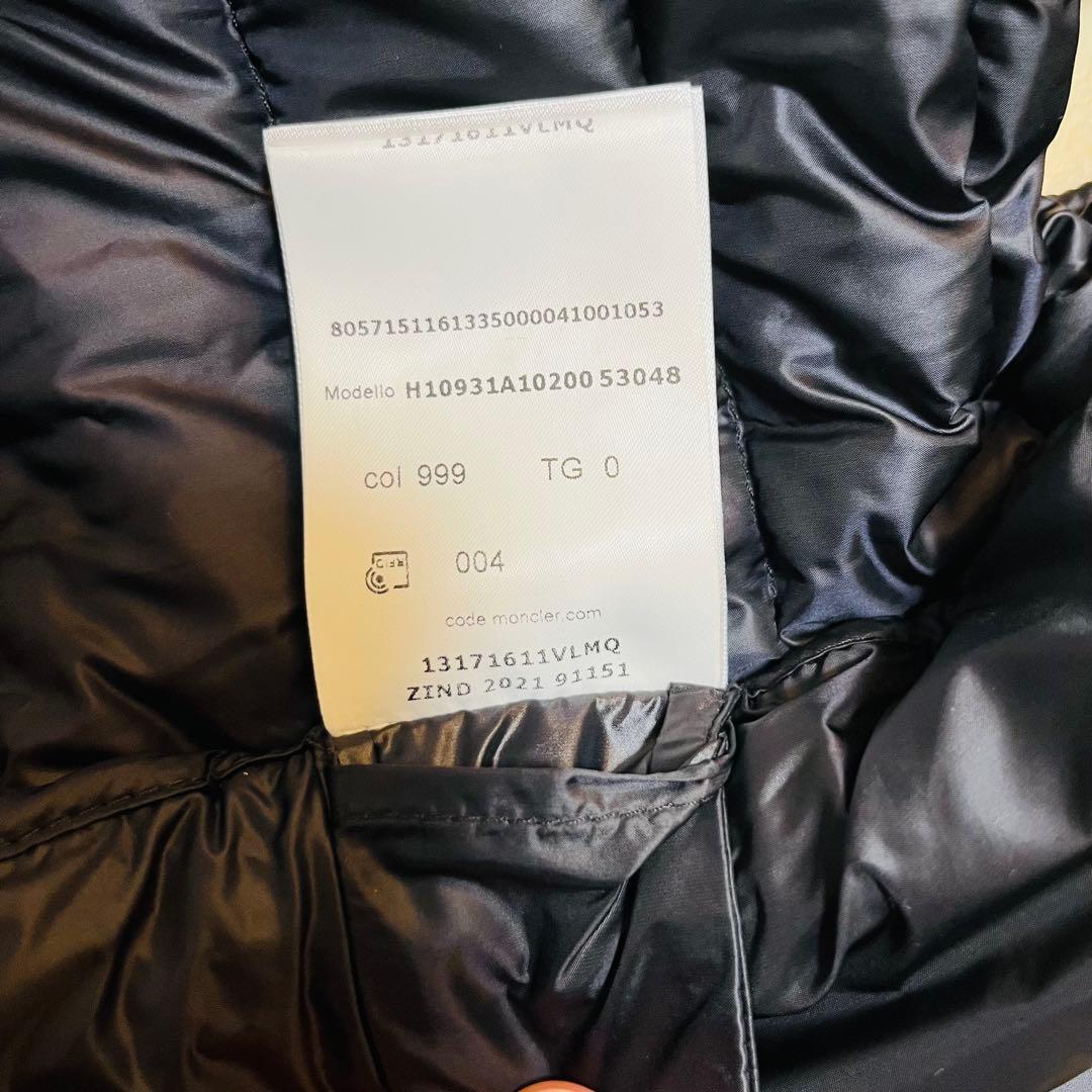 モンクレール ダウンベスト サイズ0 ブラック ロゴワッペン 美品
