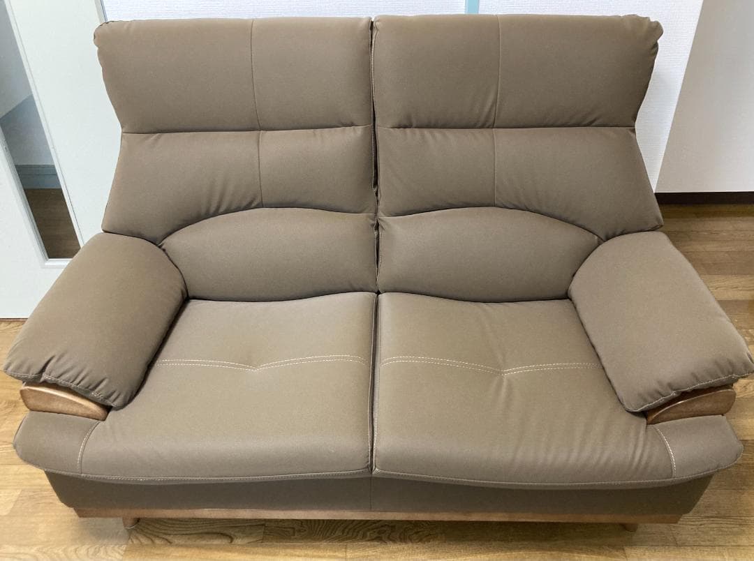 ニトリ 傷・汚れに強い合成皮革 2人掛けソファ PD02-2 Nシールド DBR