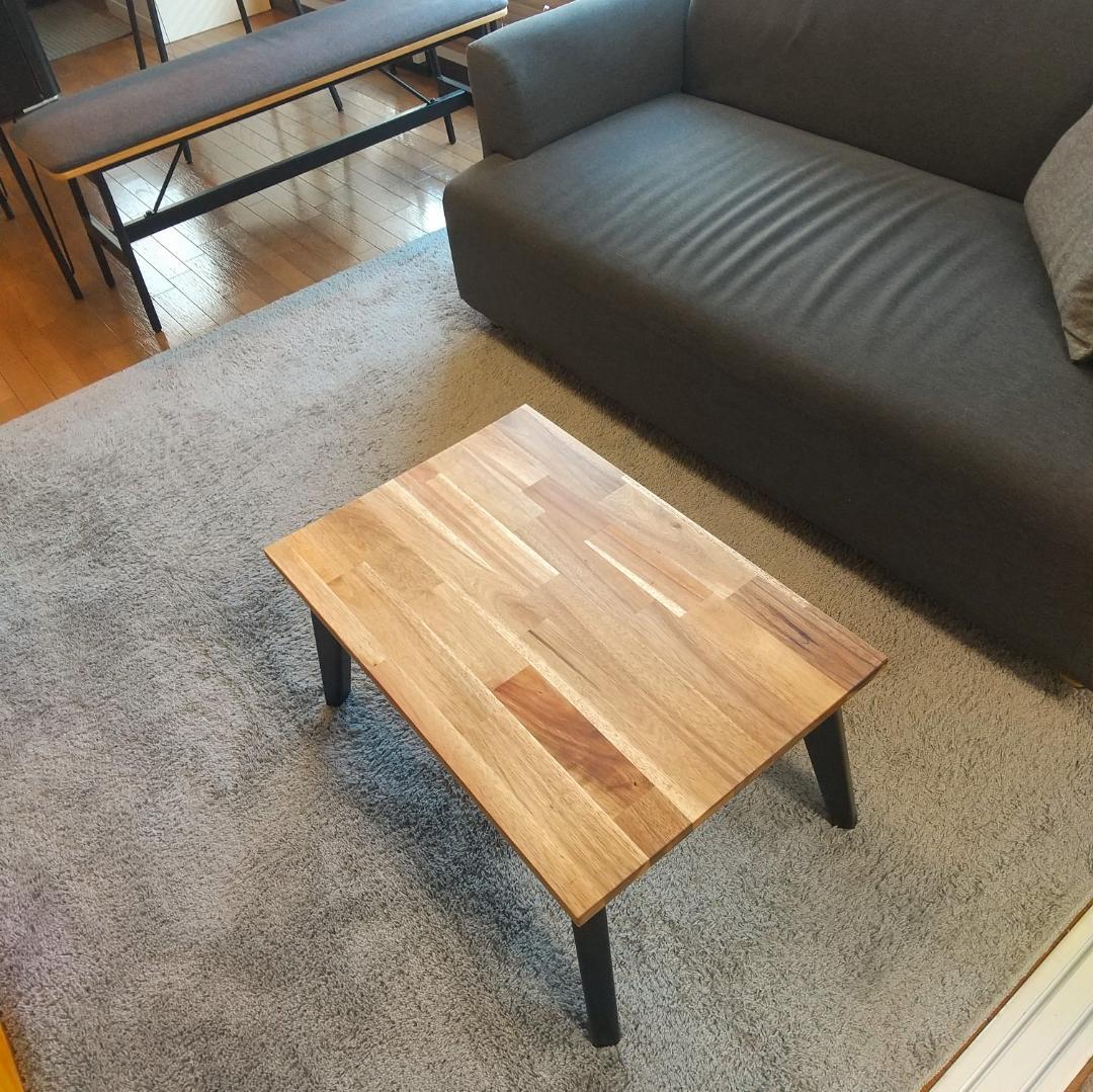 【600mm×400mm】アカシア無垢集成材 折りたたみローテーブル