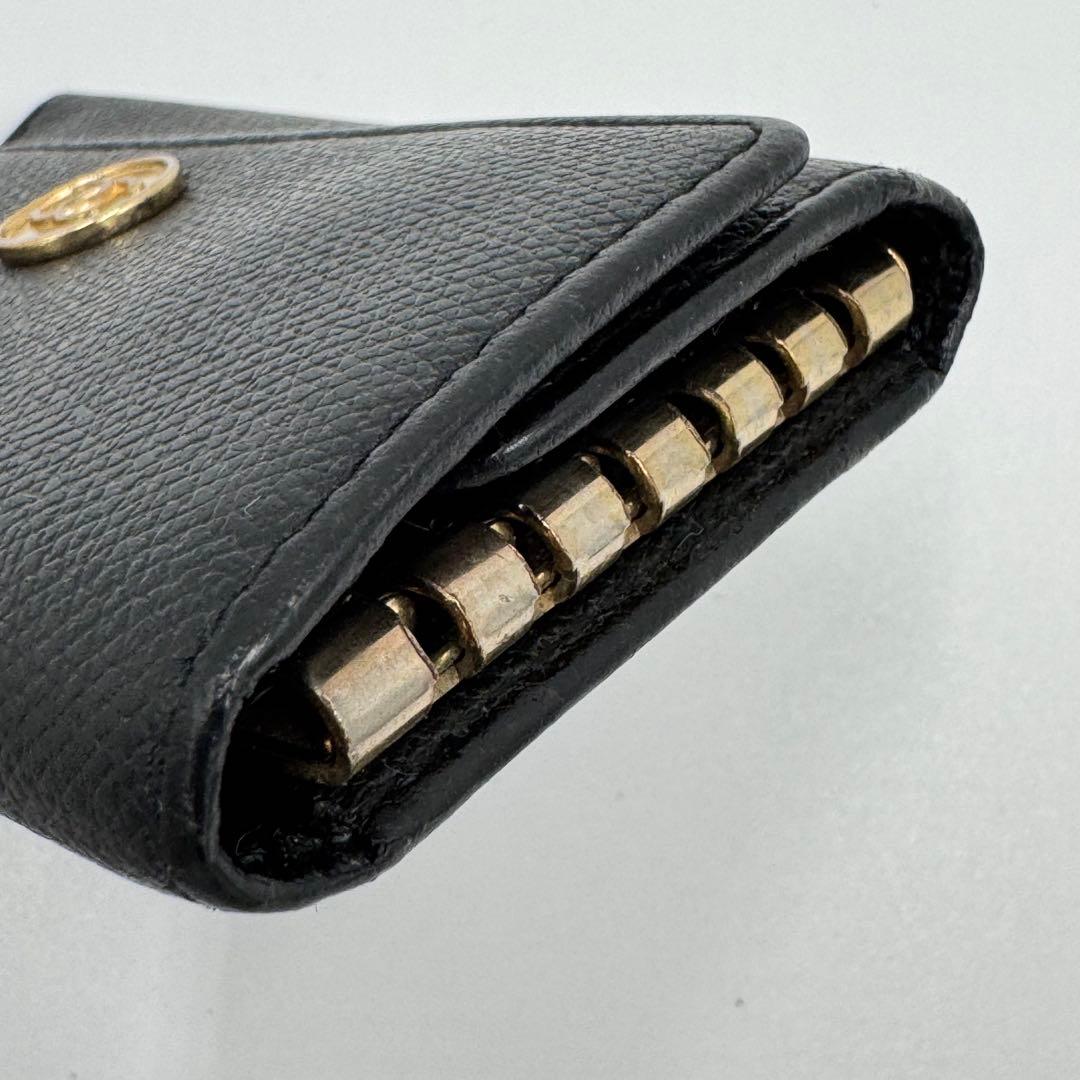 CHANEL シャネル ココボタン レザー 6連 キーケース ブラック シリアル