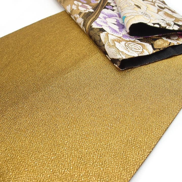 振袖用袋帯 華やかな花柄 京都 西陣 フォーマル 正絹 結婚式 美品 sa95