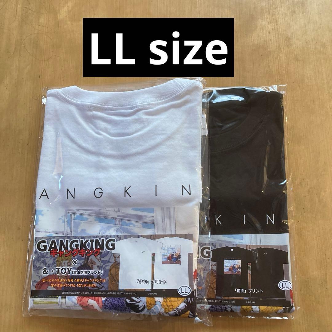 【LLsize】ギャングキング 富山空港限定 Tシャツ　黒白　GANGKING