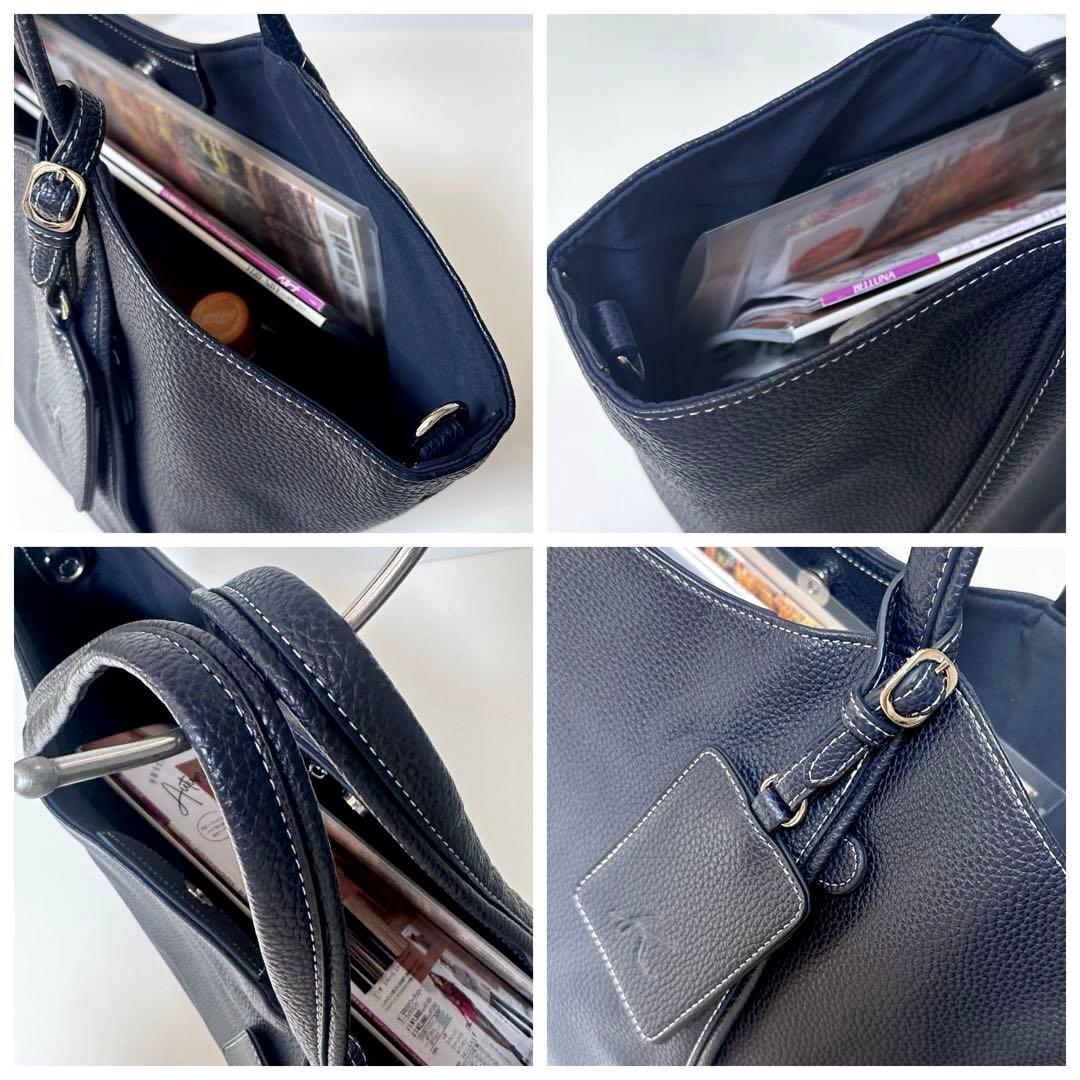 【美品】kitamura motomachi本革トートバッグ A4収納 肩掛け鞄