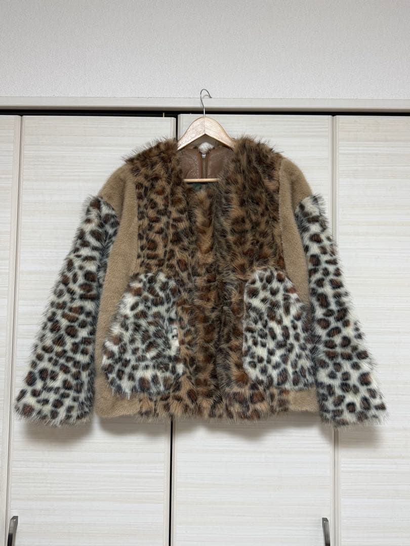 etsinta ブロッキングファーZIPコート