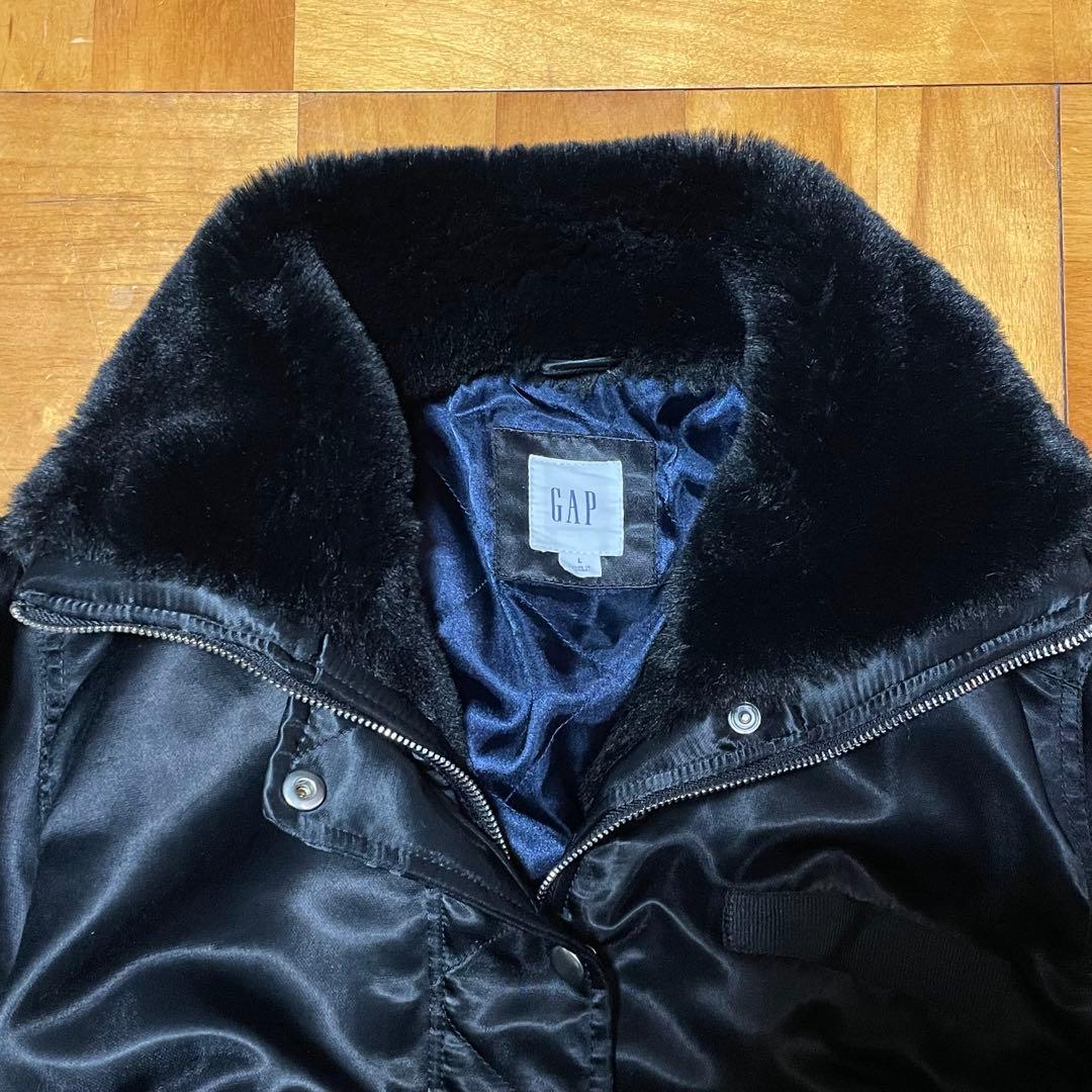 【希少】00s GAP / fur bomber jacket MA1 光沢