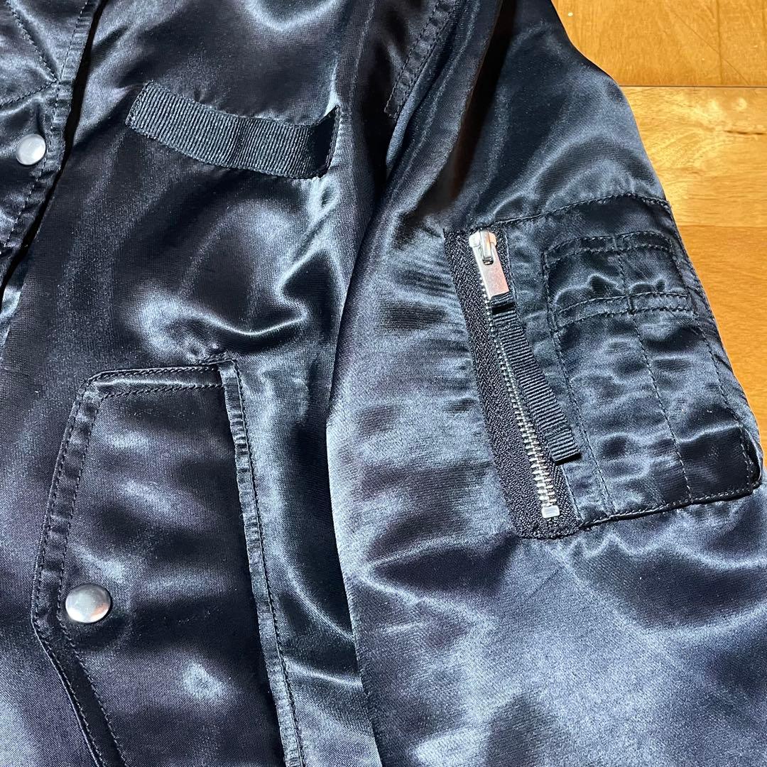 【希少】00s GAP / fur bomber jacket MA1 光沢
