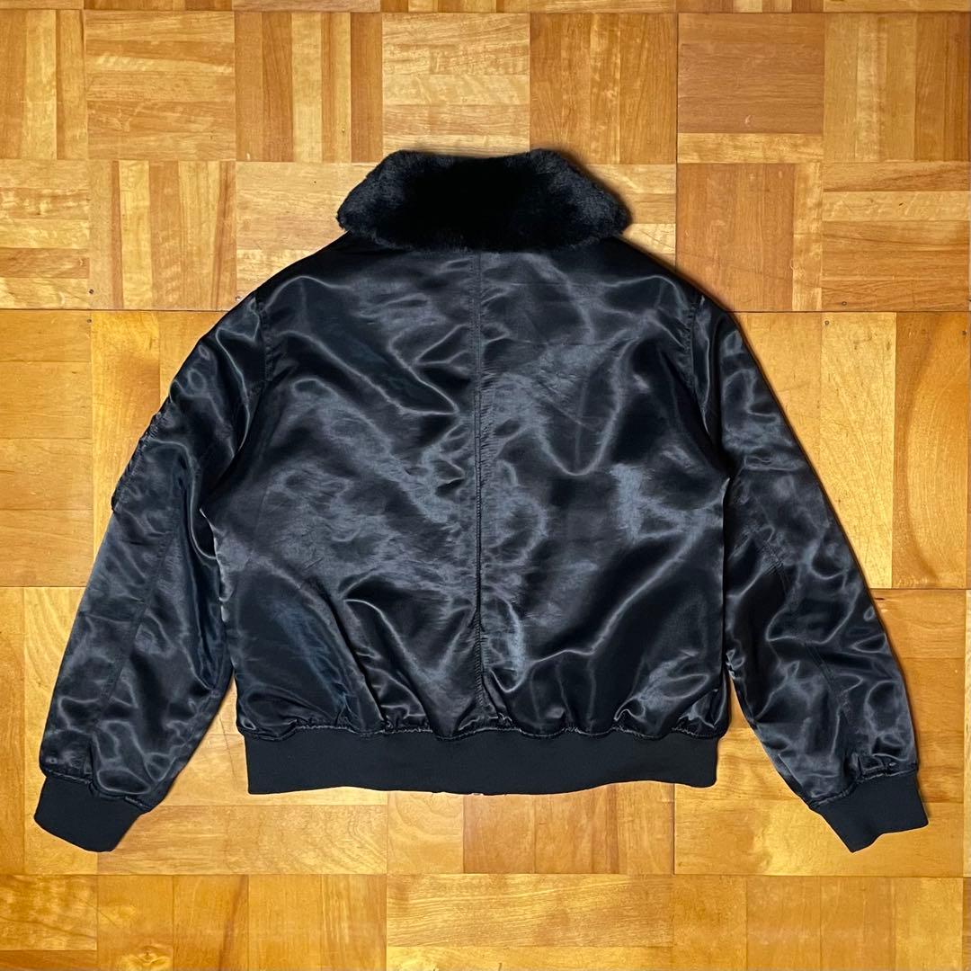 【希少】00s GAP / fur bomber jacket MA1 光沢