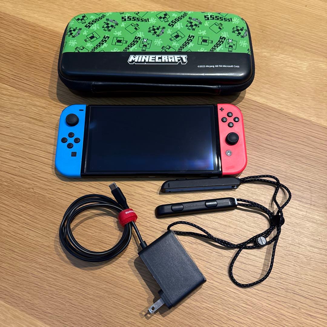 switch 有機EL 本体　Joy-Con2つ　マイクラケース付き