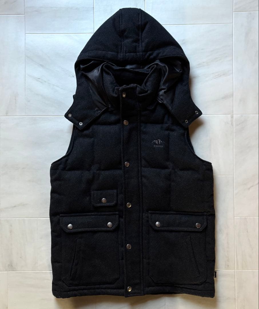 ステューシー ウールダウンベスト ジップアップ 2way Mサイズ