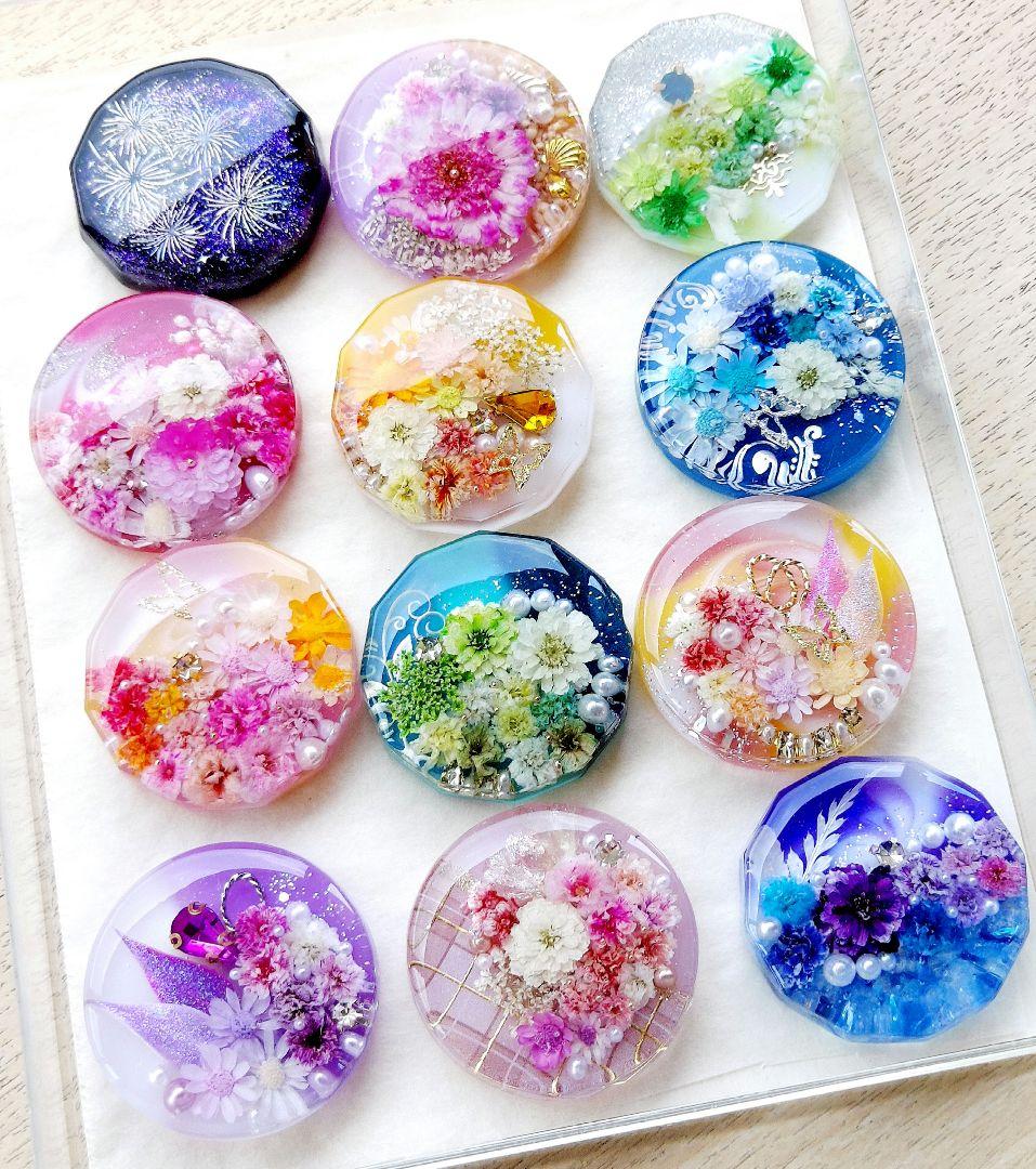 【1581】メグえもん　レジン　花火　ヘアゴム　ポニーフック　ブロ―チ