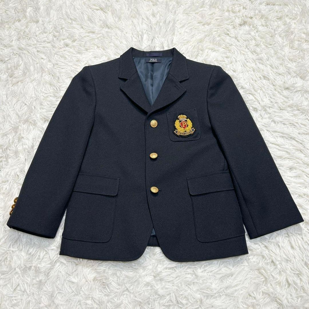 【美品】POLO フォーマル スーツ キッズ 120 卒服 ブラック