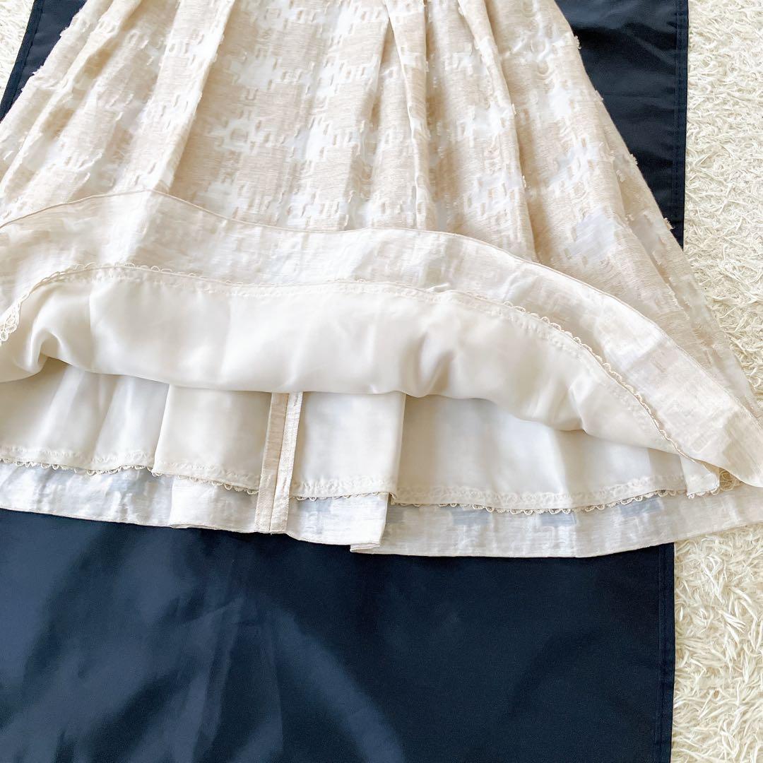 美品✨フォクシー Hydrangea リネン混 ノースリーブ ワンピース 38