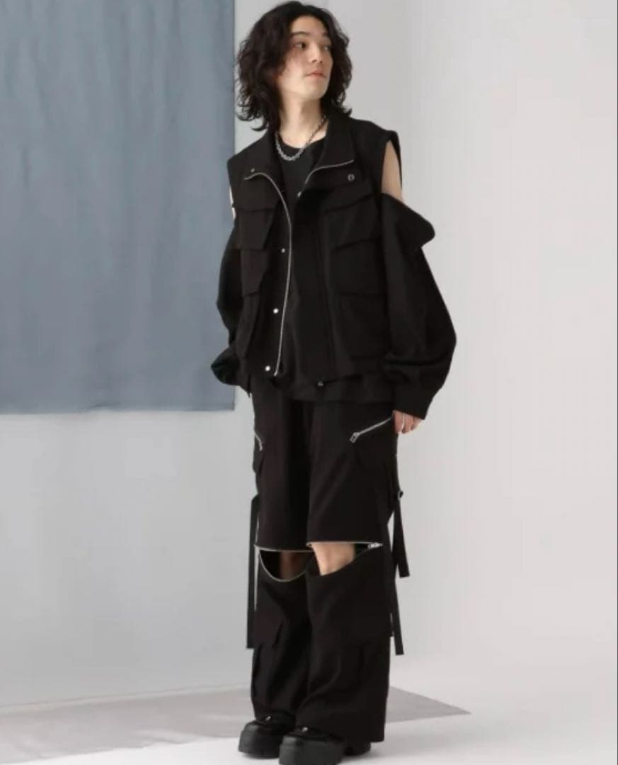 2WAY-ZIPカーゴパンツ HARE ハレ パンツ カーゴパンツ ブラック