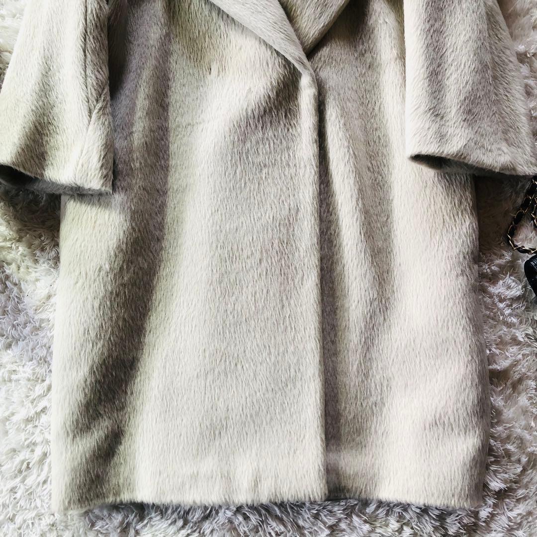 着用1回✨マックスマーラ ロングコート アルパカ フード ライトベージュ 40