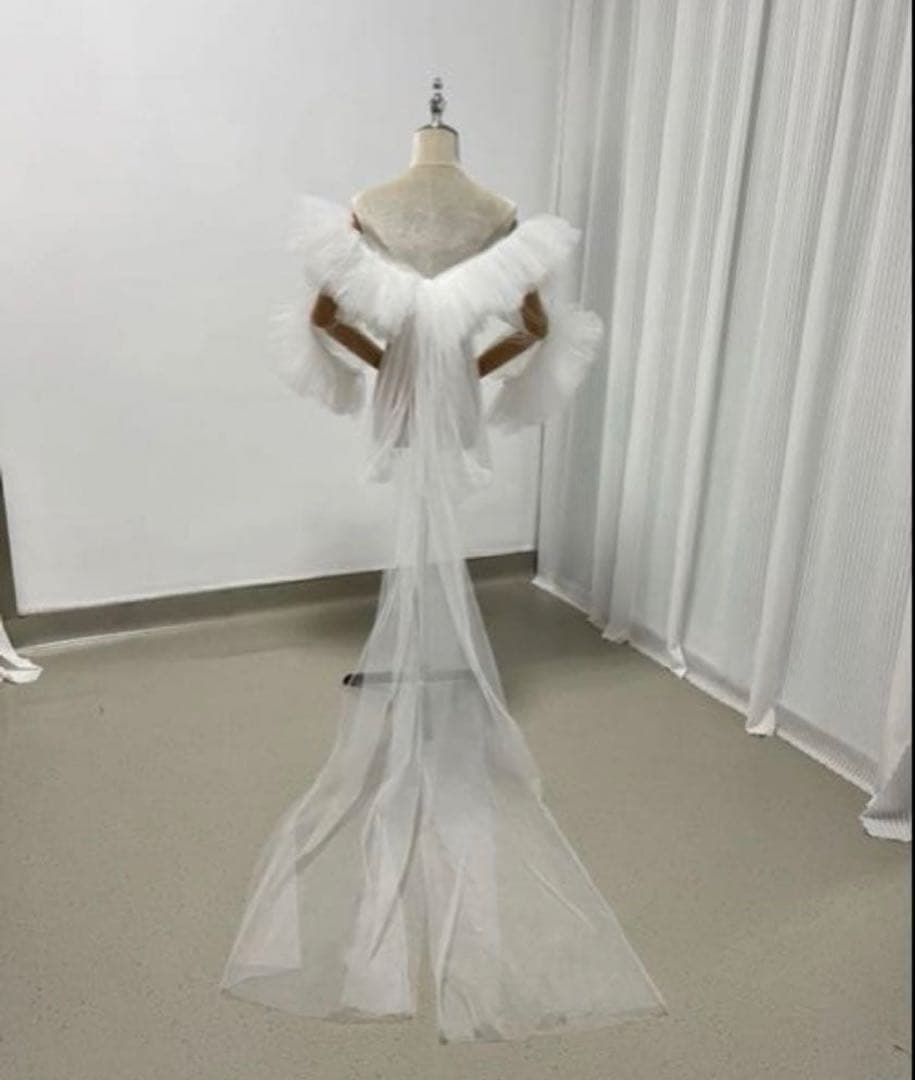 ウェディングドレス チュール袖