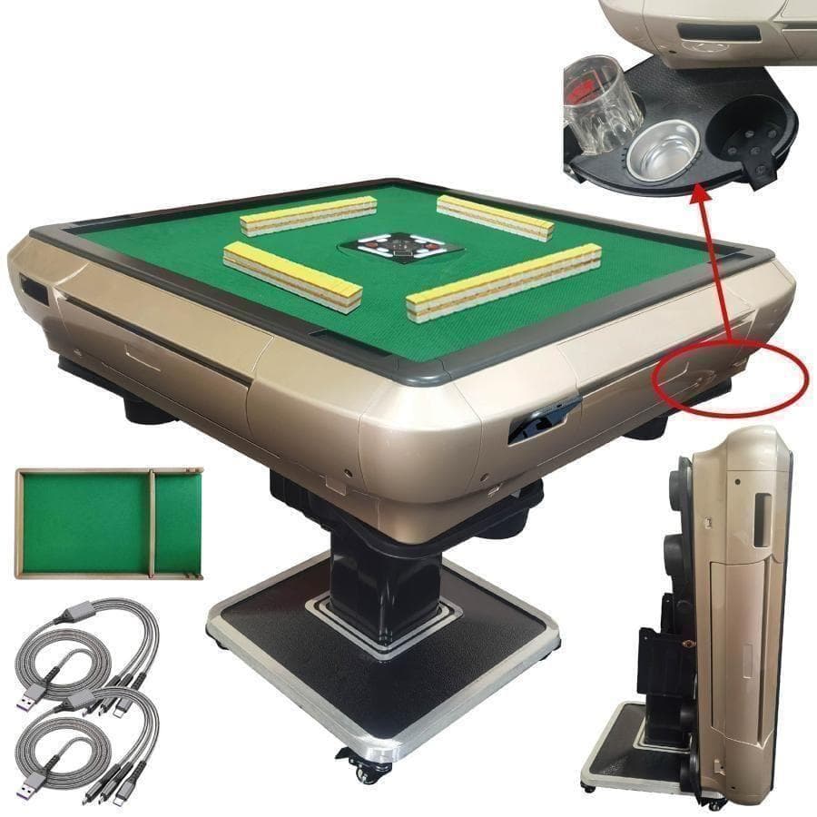 中古 人気物麻雀セット 全自動 折りたたみ 牌 33mm ブラック　動作確認済み