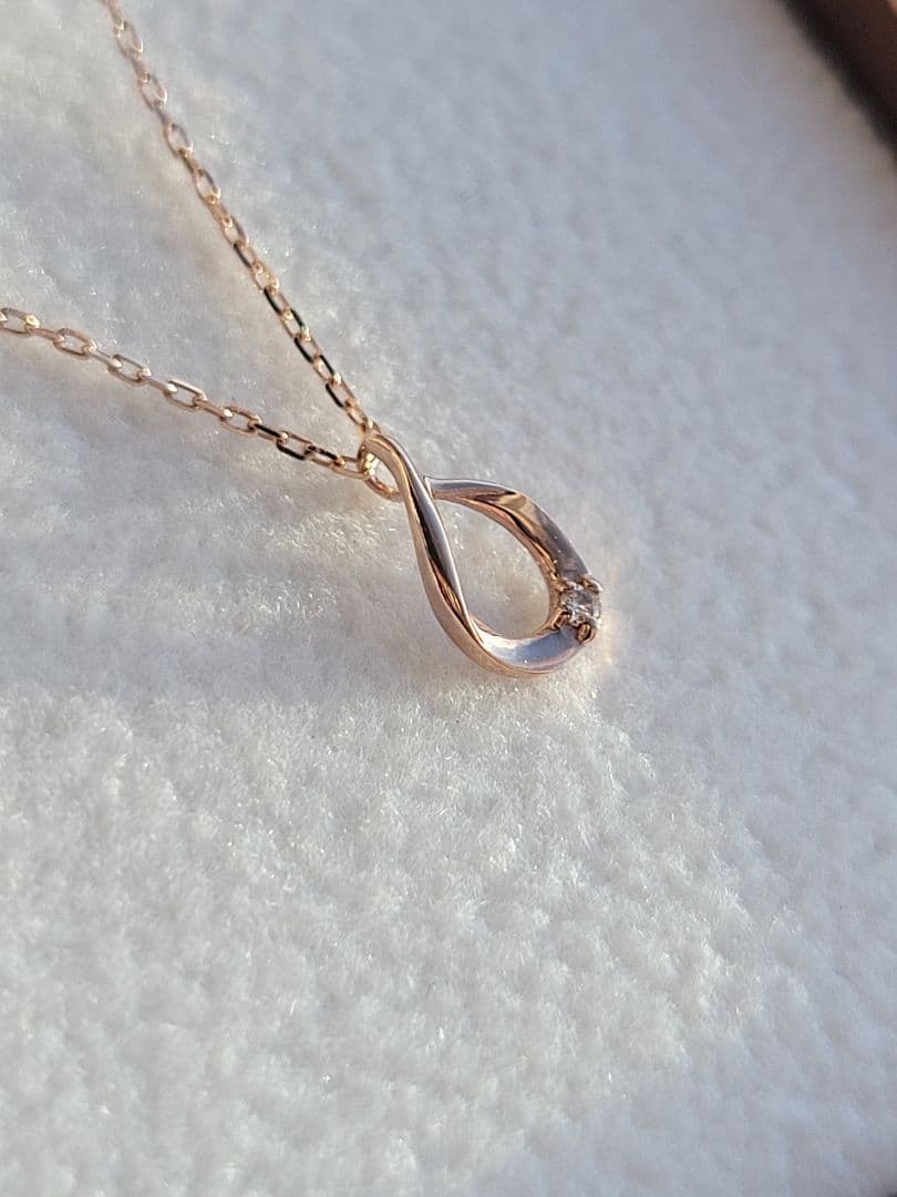 美品★K10 PG BLOOM ネックレス ペンダント ダイヤモンド