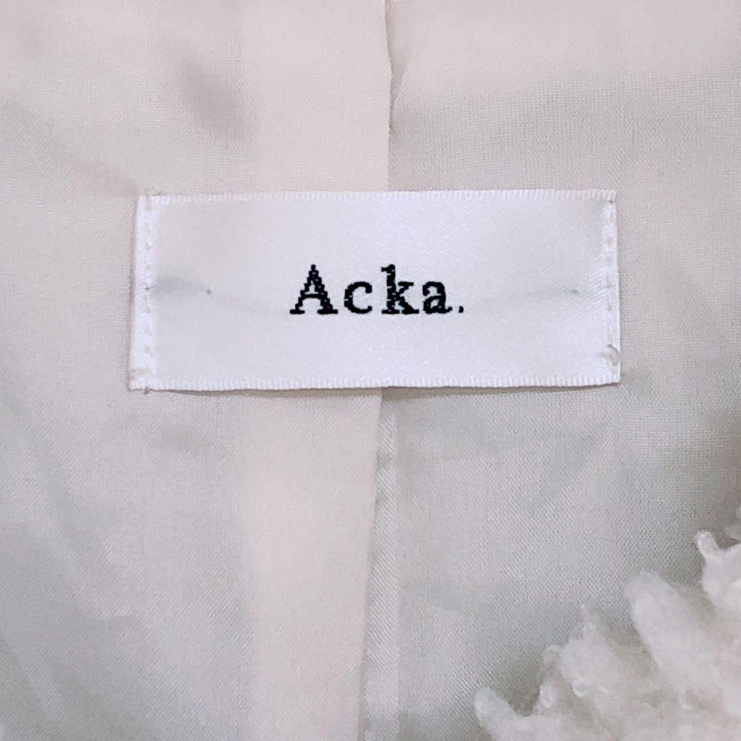 Acka. layered collar boa coat アイボリーsize1