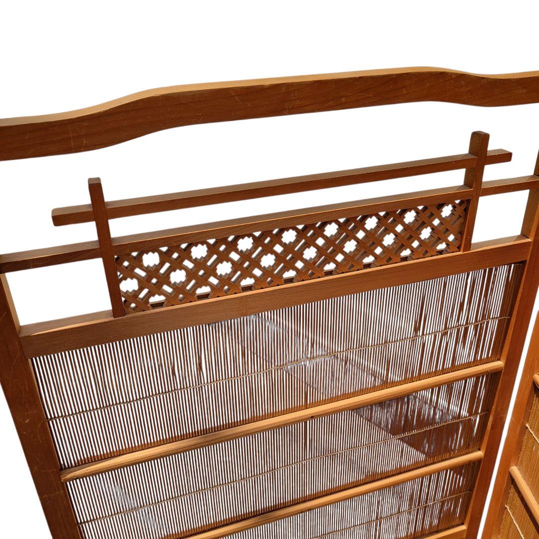 【希少】簾屏風 御簾屏風 彫り パーテーション 衝立 ヴィンテージ 昭和レトロ