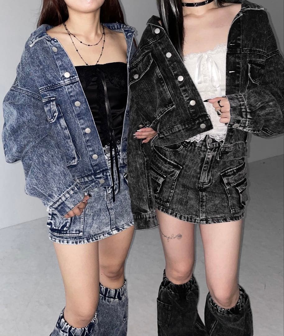 me+em select デニム セットアップ meemselect