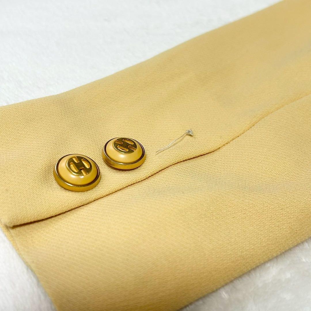 ★美品★セリーヌ　テーラードジャケット　ロング　36 金ボタン　イエロー