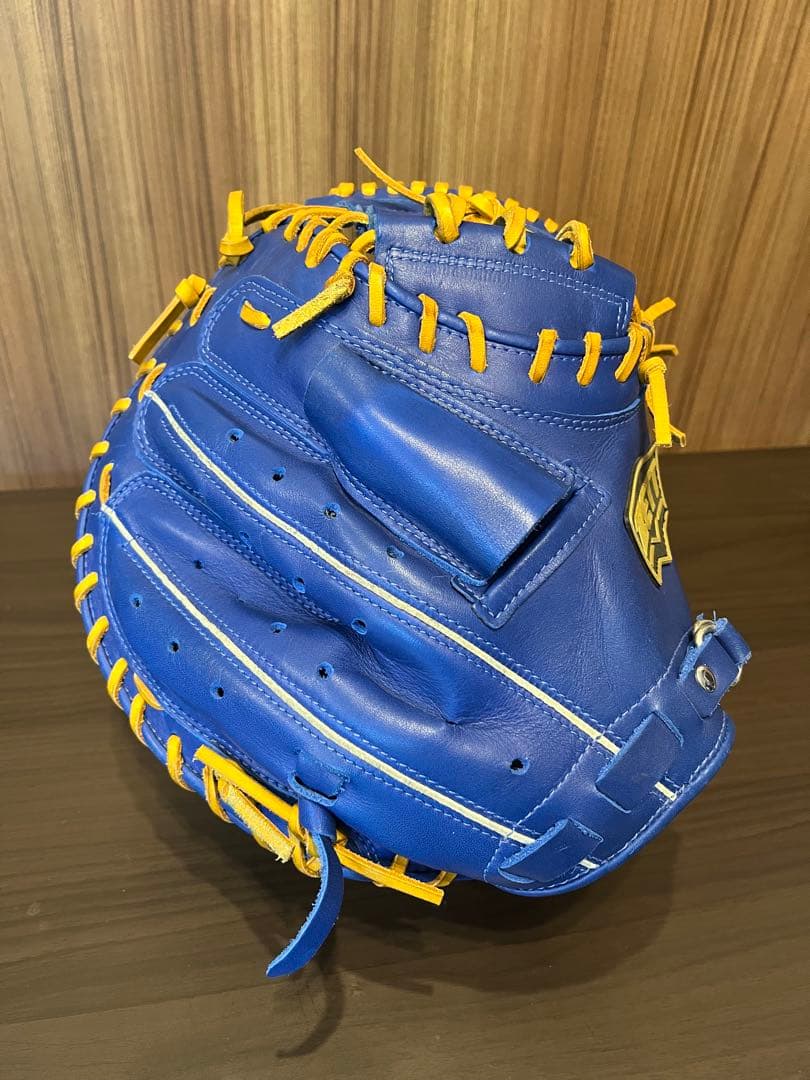 KING☆MK☆ ZETT 軟式キャッチャーミット青/黄色
