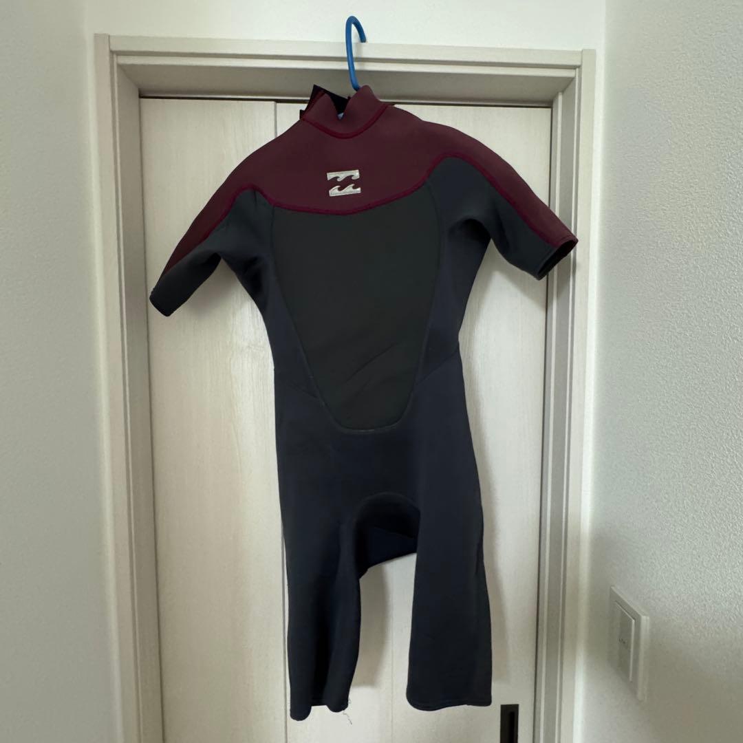 BILLABONG スプリングウエットスーツ ダークグレー/ワインレッド　MS