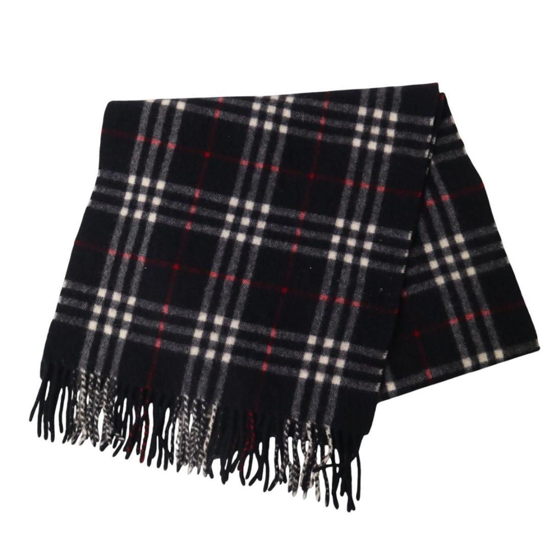 BURBERRY バーバリーロンドン カシミヤ マフラー チェック フリンジ