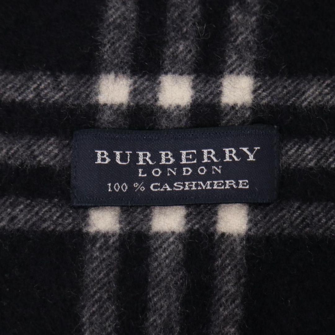 BURBERRY バーバリーロンドン カシミヤ マフラー チェック フリンジ