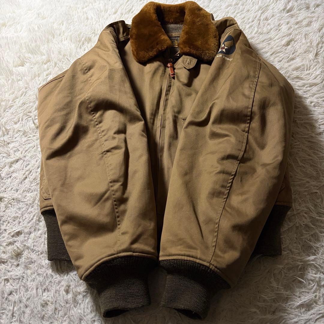【雰囲気抜群】バズリクソンズ　フライトジャケット　B-10 襟ボア　カーキ　38