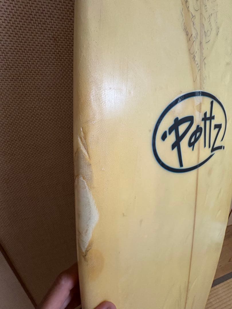 Patz サーフボード イエロー 3フィン ダーシーハンドシエープマジック