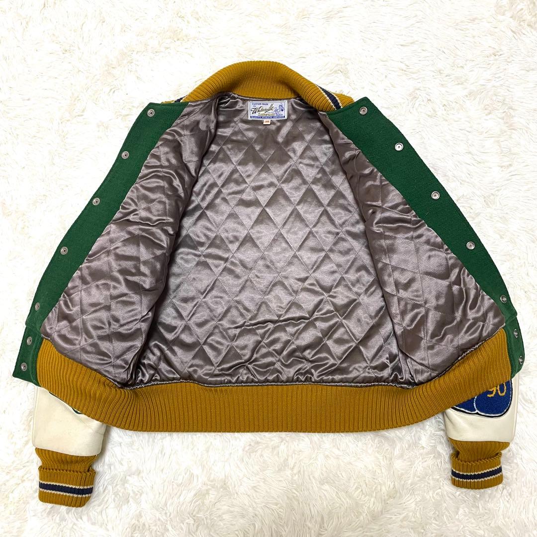 Whitesville スタジャン 38 M相当 袖レザー ボクシングモチーフ