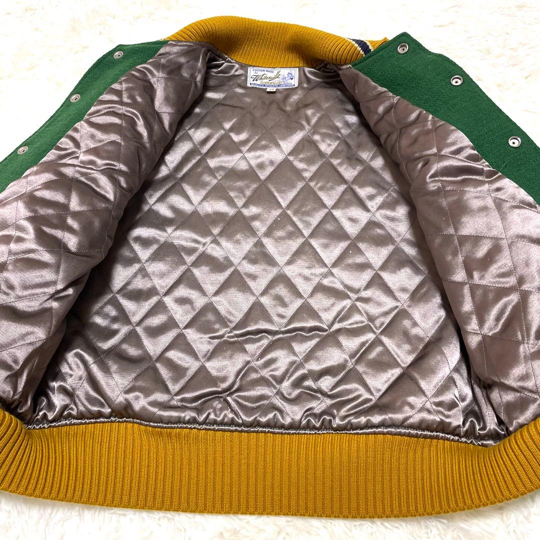 Whitesville スタジャン 38 M相当 袖レザー ボクシングモチーフ