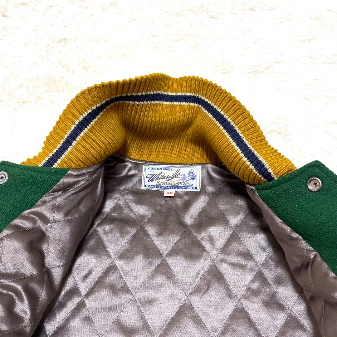 Whitesville スタジャン 38 M相当 袖レザー ボクシングモチーフ