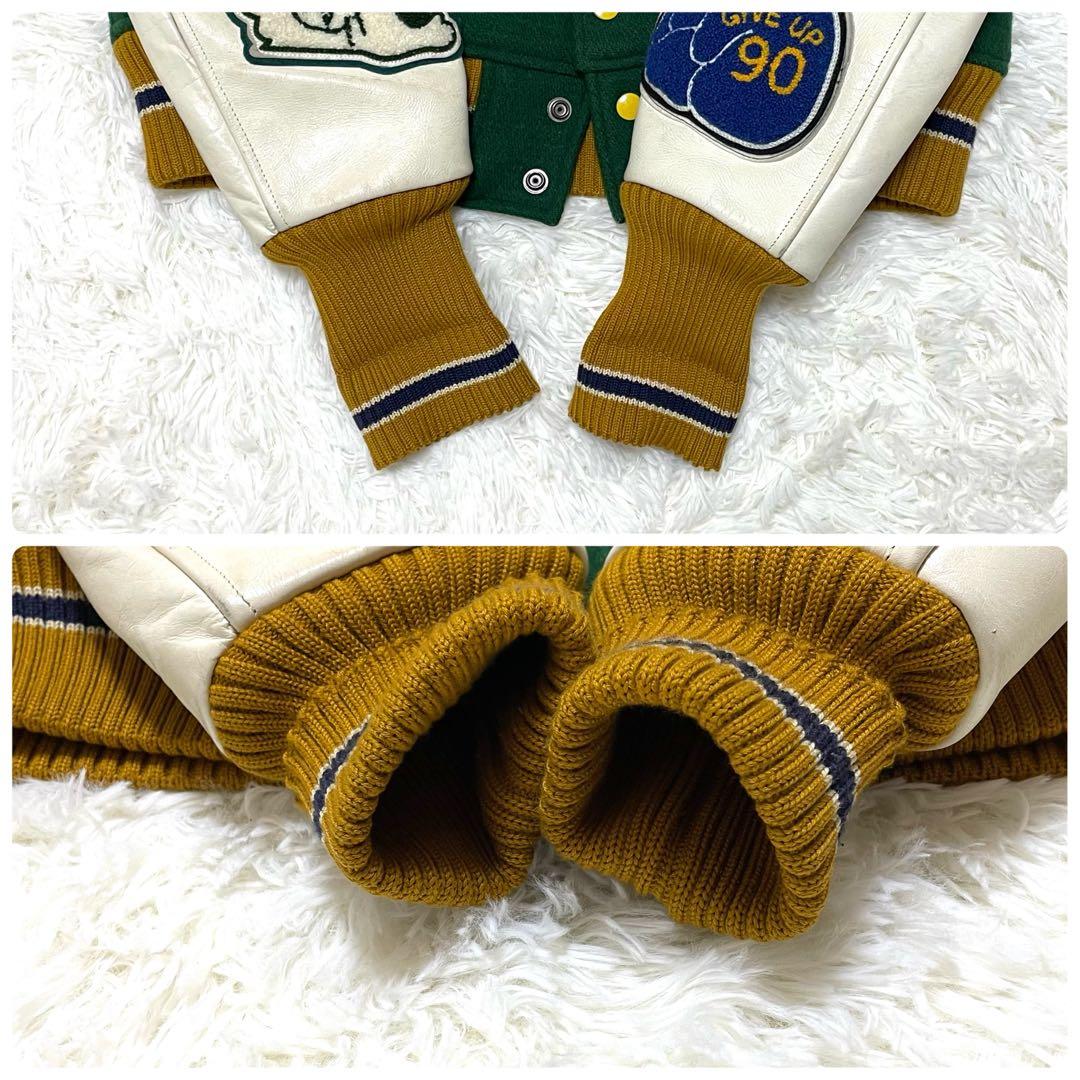 Whitesville スタジャン 38 M相当 袖レザー ボクシングモチーフ