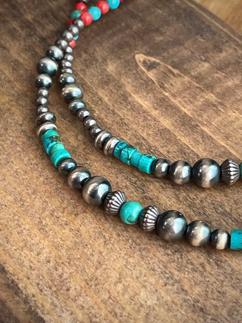 INCA ナバホパール ネックレス ターコイズ シルバー925 【65cm】