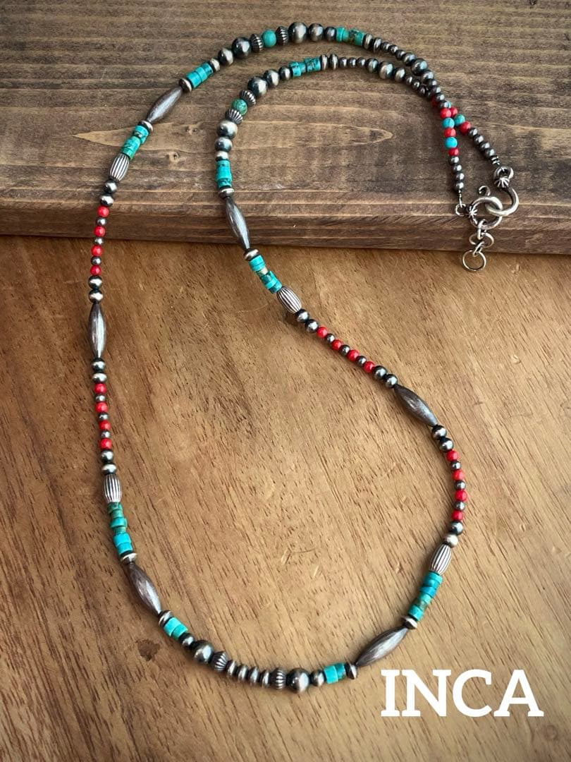 INCA ナバホパール ネックレス ターコイズ シルバー925 【65cm】