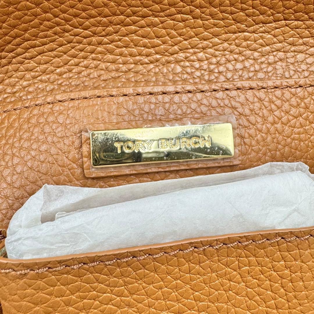 新品✨TORYBURCH トートバッグ　ブラウン　オールレザー　A4収納